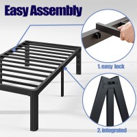 Hunlostten 12 Twin Xl Heavy Duty Bed Frame No Box Spring Needed Metal Twin Xl Platform Bed Frame With Round Corners Easy Ass