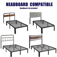 Hunlostten 12 Twin Xl Heavy Duty Bed Frame No Box Spring Needed Metal Twin Xl Platform Bed Frame With Round Corners Easy Ass