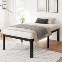 Hunlostten 16 Heavy Duty Twin Bed Frame No Box Spring Needed Metal Platform Bed Frame Twin With Round Corners Easy Assembly