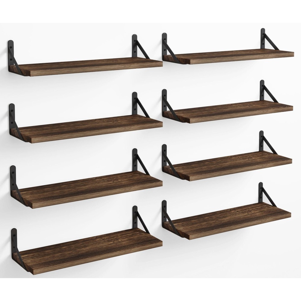 Fixwal Floating Shelves Width 47In Rustic Wood Wall Shelves Set Of 8 Wall Storage Shelves For Bedroom Living Room Kitchen