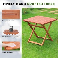 Idzo Aiden Patio Dining Table 2775 Inch X 29 Inch Fsc Eucalyptus Wood Folding Side Table Outdoor For Garden Patio Backyard