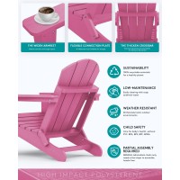 Serwall Adirondack Chair For Patio Garden Outdoors Fire Pit Hot Pink