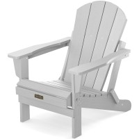 Serwall Folding Adirondack Chair For Patio Garden Outdoors Fire Pit Spanish Gray