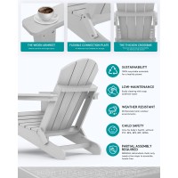 Serwall Folding Adirondack Chair For Patio Garden Outdoors Fire Pit Spanish Gray