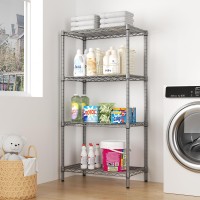 Singaye 4 Shelf Wire Shelving Unit Adjustable Storage Shelving Shelves For Laundry Bathroom Kitchen Office Pantry Room 2126 W