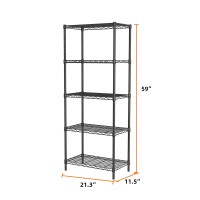 Singaye 5 Shelves Wire Shelf Storage Shelves Adjustable Storage Shelving Metal Shelves Unit For Laundry Bathroom Kitchen Office