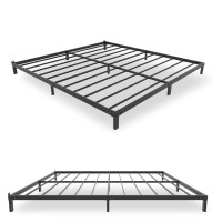 Lukiroyal Heavy Duty Low Bed Frame, 7-Inch Metal King Size Bed Frame, No Box Spring Needed, Easy Assembly, Black