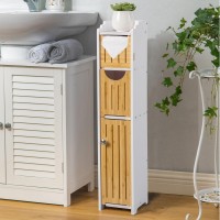 Aojezor Bathroom Storage Cabinet Small Bathroom Storage Cabinet For Small Space Toilet Paper Cabinet Fit For Small Roll Whi