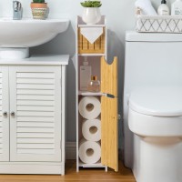 Aojezor Bathroom Storage Cabinet Small Bathroom Storage Cabinet For Small Space Toilet Paper Cabinet Fit For Small Roll Whi