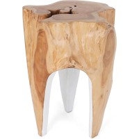 Rutledge & King Java Teak Root Stool - Wooden Stool - Teak Boho Side Table - Teak Accent Table - Teak Tree Stump - Pedestal Side Table - Teak Stool