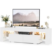 Yeshomy Modern Led Tv Stand For Televisions Up To 70 Inch With Glass Shelves And Drawer Gaming Entertainment Center With Multip