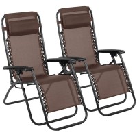 Patio Chair Outdoor Furniture Zero Gravity Chair Patio Lounge Camping Chair Set Of 2 Recliner Adjustable Folding For Pool Side Camping Yard Beach