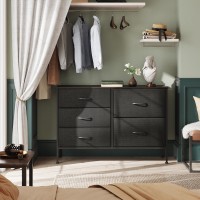 Wlive Dresser For Bedroom With 5 Drawers Wide Bedroom Dresser With Drawer Organizers Chest Of Drawers Fabric Dresser For Livi