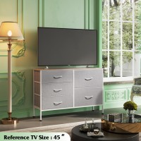 Wlive Dresser For Bedroom With 5 Drawers Wide Bedroom Dresser With Drawer Organizers Chest Of Drawers Fabric Dresser For Livi