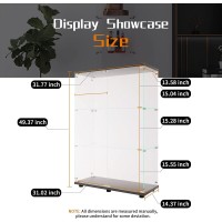 Beauty4U 2Door Glass Display Cabinet Black Curio Cabinets For Living Room Bedroom Office Collection Display Quick Installa