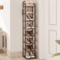 Hzuaneri Vertical Shoe Rack Shoe Shelves Wood Shoe Organizer For Closet Entryway Shoe Tower For Small Spaces Free Standing