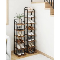 Hzuaneri Vertical Shoe Rack Shoe Shelves Wood Shoe Organizer For Closet Entryway Shoe Tower For Small Spaces Free Standing