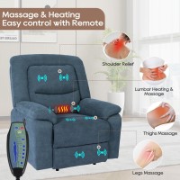 Consofa Electric Power Recliner Chair With Massage And Heat, Electric Power Recliner Chairs For Adults, Massage Recliner Chairs With Charge Ports & Pockets For Living Room, Microfiber Recliner Chair