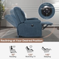 Consofa Electric Power Recliner Chair With Massage And Heat, Electric Power Recliner Chairs For Adults, Massage Recliner Chairs With Charge Ports & Pockets For Living Room, Microfiber Recliner Chair