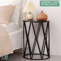 Ym Set Of 3 Black End Tables Nesting Metal Round Coffee Table Heavy Duty Meta Plant Stand Decorative Garden Stool Outdoor Mu