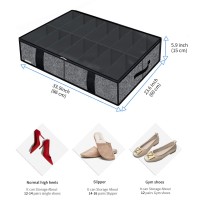 Friday Monkey Premium Large Under Bed Shoe Storage Organizers 2 Pack Fit Total 28 Pairs Sturdy Underbed Shoes Box Bin Containe