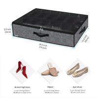 Friday Monkey Sturdy Under Bed Shoe Storage Organizers 2 Pack Fit Total 24 Pairs Large Underbed Closet Shoes Box Container Bag