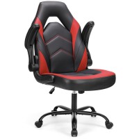 Sweetcrispy Computer Gaming Desk Chair Ergonomic Office Executive Adjustable Swivel Task Pu Leather Racing Chair With Flipup