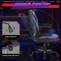 Sweetcrispy Computer Gaming Desk Chair Ergonomic Office Executive Adjustable Swivel Task Pu Leather Racing Chair With Flipup