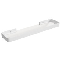 Danpoo 20 Inch Long Floating Shelf White Clear Tempered Glass Wall Shelf Spacious And Stylish Storage For Your Home