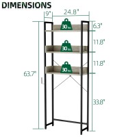 Otk Overthetoilet Storage 3 Tier Bathroom Organizer Shelf Freestanding Space Saver With Toilet Paper Holder Multifunctional