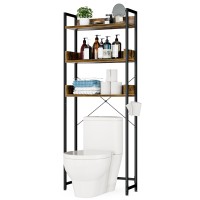 Otk Overthetoilet Storage 3 Tier Bathroom Organizer Shelf Freestanding Space Saver With Toilet Paper Holder Multifunctional