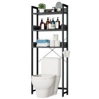 Otk Overthetoilet Storage 3 Tier Bathroom Organizer Shelf Freestanding Space Saver With Toilet Paper Holder Multifunctional