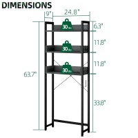 Otk Overthetoilet Storage 3 Tier Bathroom Organizer Shelf Freestanding Space Saver With Toilet Paper Holder Multifunctional