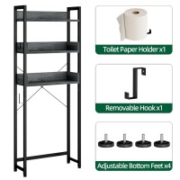 Otk Overthetoilet Storage 3 Tier Bathroom Organizer Shelf Freestanding Space Saver With Toilet Paper Holder Multifunctional