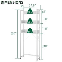 Otk Overthetoilet Storage 3 Tier Bathroom Organizer Shelf Freestanding Space Saver With Toilet Paper Holder Multifunctional