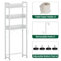 Otk Overthetoilet Storage 3 Tier Bathroom Organizer Shelf Freestanding Space Saver With Toilet Paper Holder Multifunctional