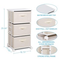 Max Houser Dresser Tower With 3 Drawers Fabric Dresser Drawer Organizer Unit Dresser Chest With Wood Top Vertical Storage Dresse