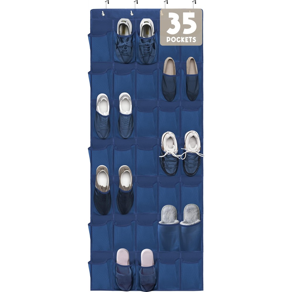 Over The Door Shoe Organizers 35 Mesh Pockets Hanging Shoe Organizer Shoe Rack For Door Closet Entryway Bedroom Bathroom Pantry