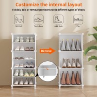 Awtatos Shoe Rack 8 Tier Shoe Storage Cabinet With Door 32 Pair Shoe Organizer Shelves For Closet Hallway Bedroom Entryway Wh