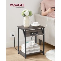 Vasagle End Table With Charging Station Set Of 2 Small Side Tables For Living Room Bedroom Nightstand With Outlets And Usb P