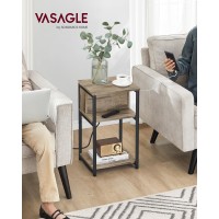 Vasagle Side Table With Charging Station 3Tier End Table With Usb Ports And Outlets Nightstand For Living Room Bedroom 118