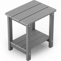 Mximu Outside Adirondack Square Side Table Weather Resistant Patio Table Outdoor End Tables For Backyard Pool Indoor Compani