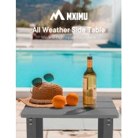 Mximu Outside Adirondack Square Side Table Weather Resistant Patio Table Outdoor End Tables For Backyard Pool Indoor Compani