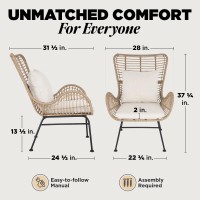 Idzo Isabelle Upgraded 2000 Hours Uv Wicker Chairs Outdoor Set Of 2 500 Lbs Capacity Outdoor Patio Chair Allweather Club Chai