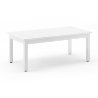 Lue Bona Outdoor Coffee Table Hdps White Patio Coffee Tables For Outside Rectangle Adjustable Levelling Feetweather Resistant