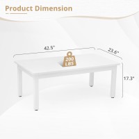 Lue Bona Outdoor Coffee Table Hdps White Patio Coffee Tables For Outside Rectangle Adjustable Levelling Feetweather Resistant