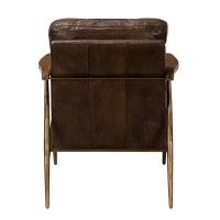 Arnold Leather Club Chair Antique Brown by Kosas Home