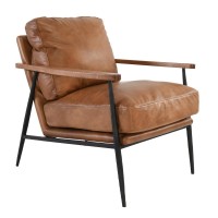 Arnold Leather Club Chair Tan by Kosas Home