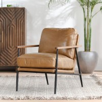 Arnold Leather Club Chair Tan by Kosas Home