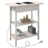 Lidyuk End Table With Charging Station Flip Top Side Table With Usb Ports And Outlets Nightstand For Small Spaces Bedside Tab